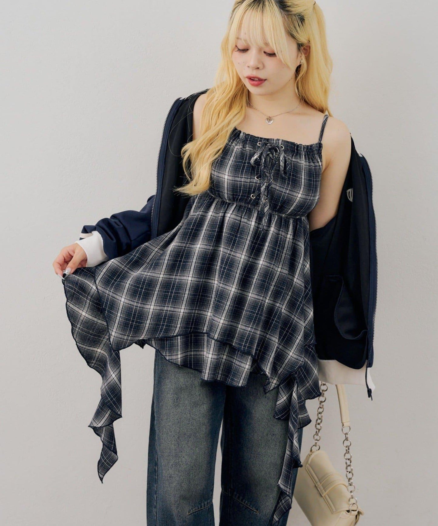 【OUTLET限定】レースアップキャミチュニック