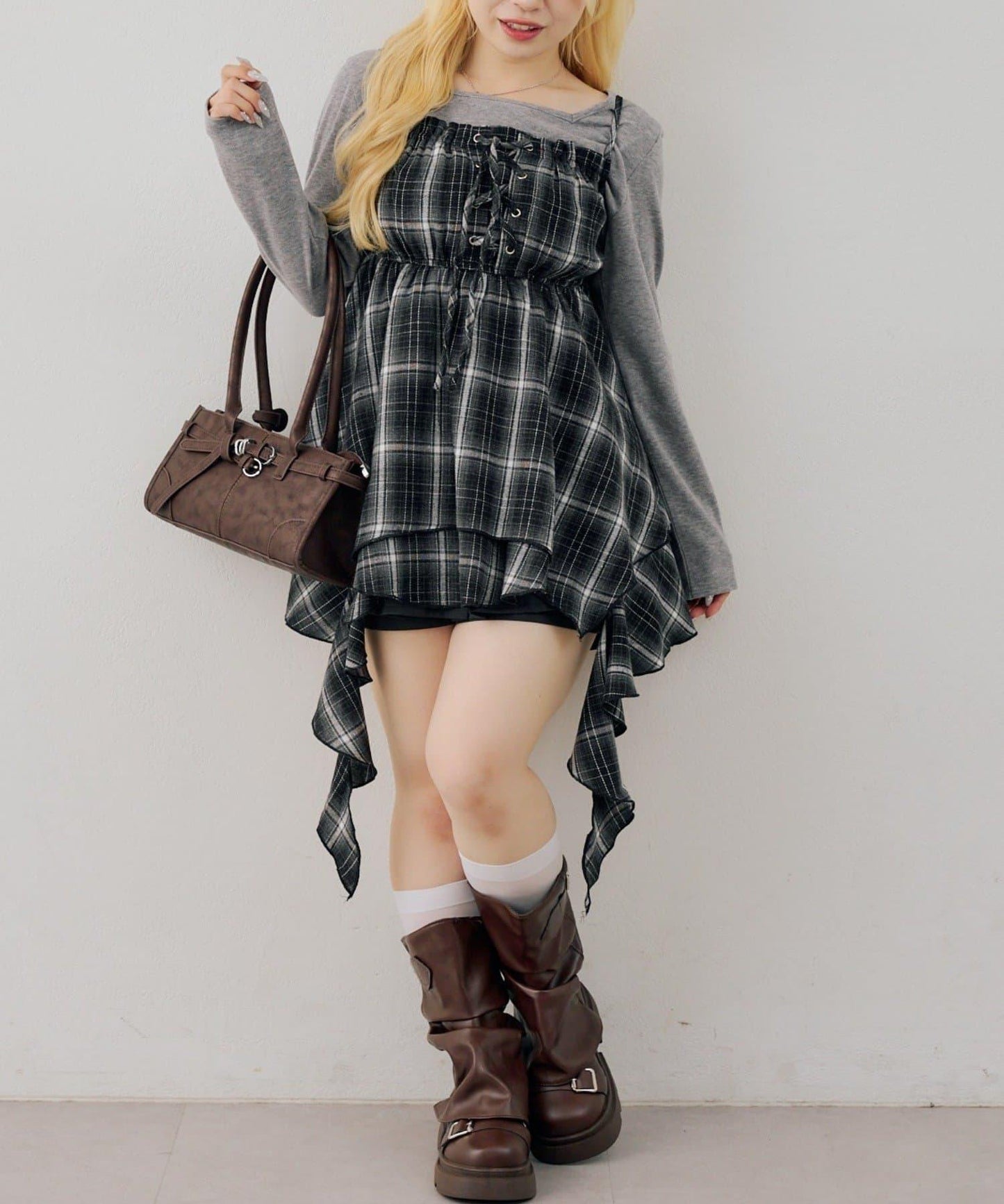 【OUTLET限定】レースアップキャミチュニック