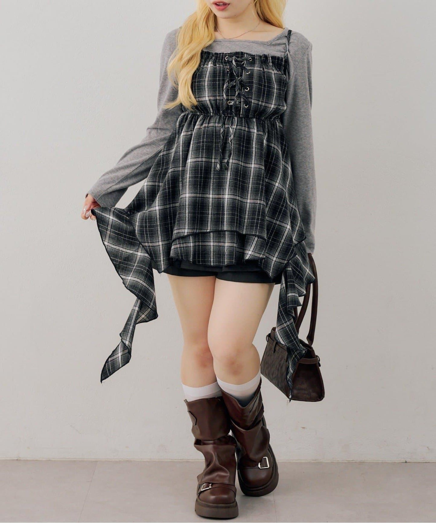 【OUTLET限定】レースアップキャミチュニック