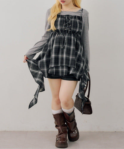 【OUTLET限定】レースアップキャミチュニック