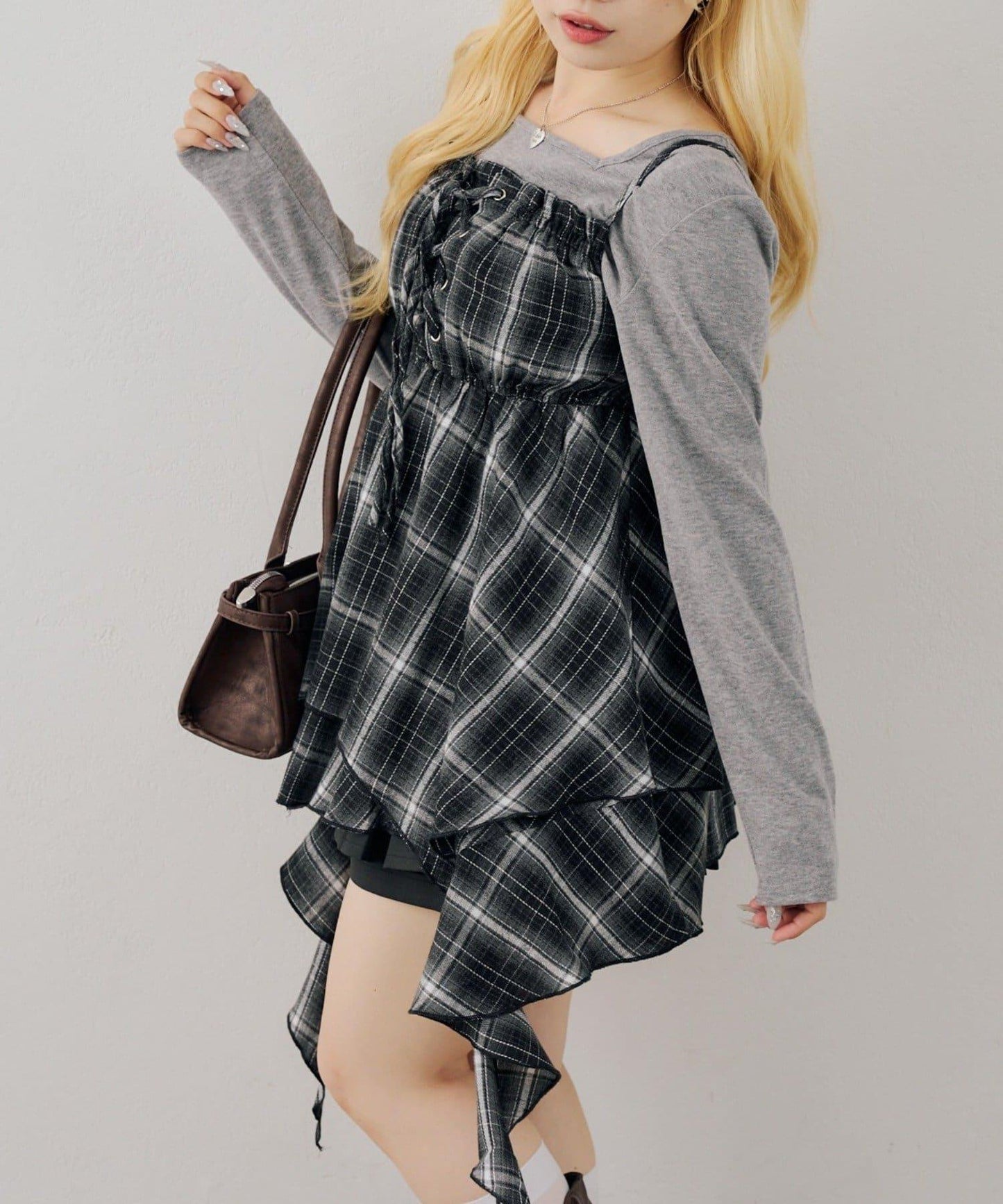 【OUTLET限定】レースアップキャミチュニック