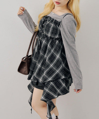 【OUTLET限定】レースアップキャミチュニック