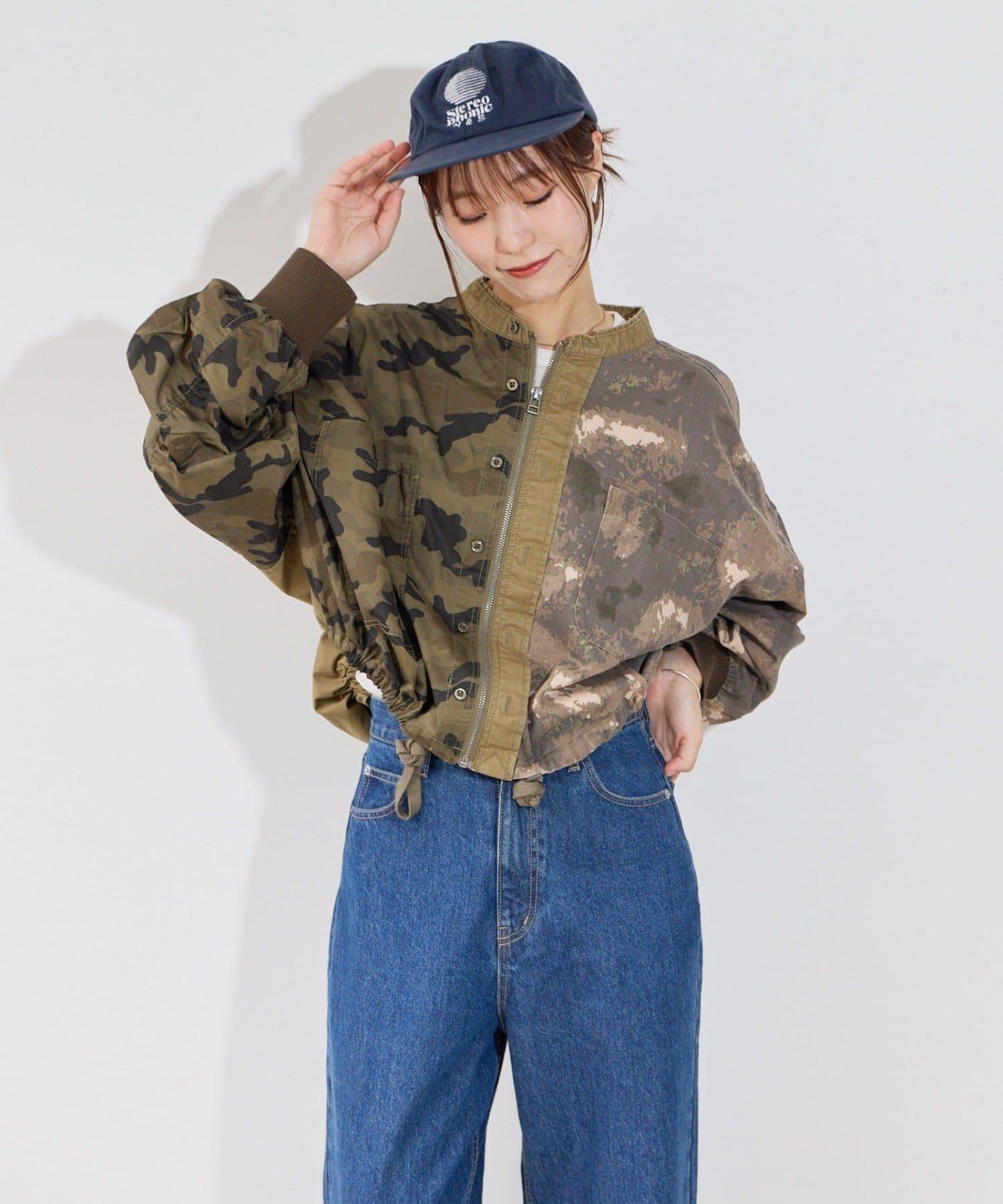 【etsinta】リメイクZIP柄シャツジャケット