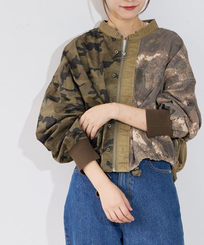 【etsinta】リメイクZIP柄シャツジャケット