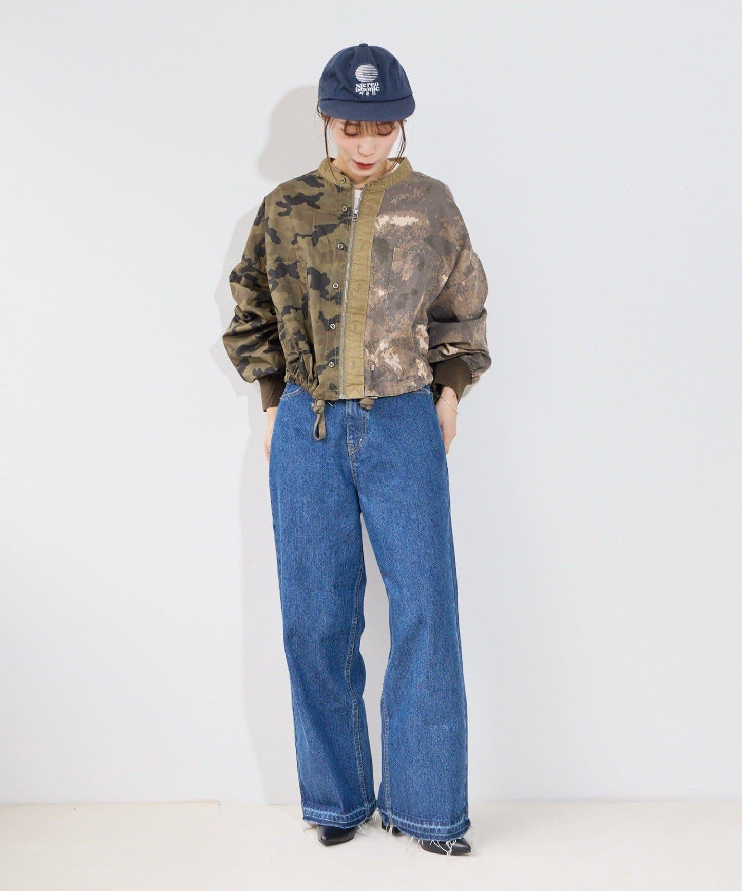 【etsinta】リメイクZIP柄シャツジャケット