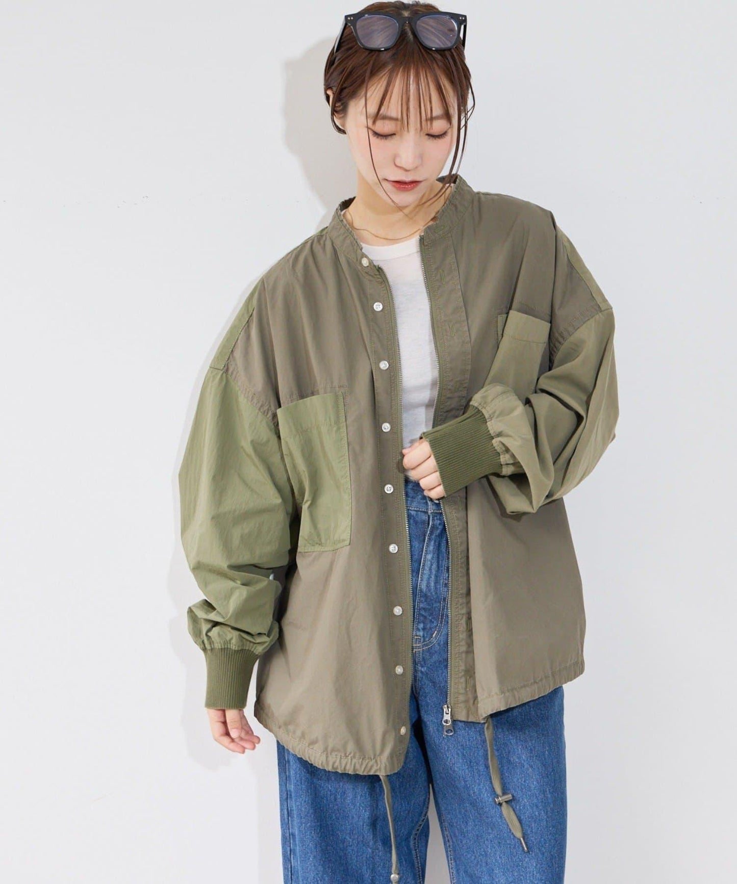 【etsinta】リメイクZIPオーバーシャツジャケット