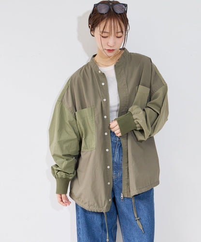 【etsinta】リメイクZIPオーバーシャツジャケット