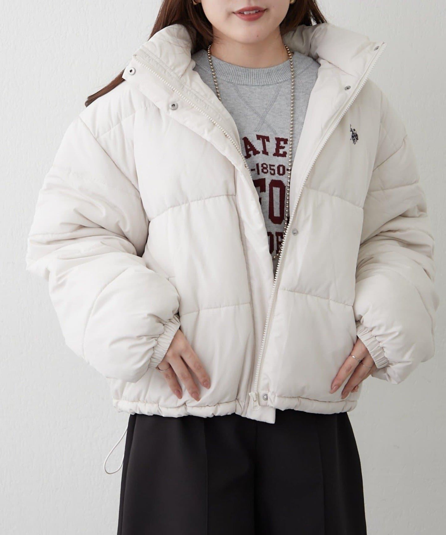 【U.S. POLO ASSN.】【M/Lサイズ】フード中綿ブルゾン