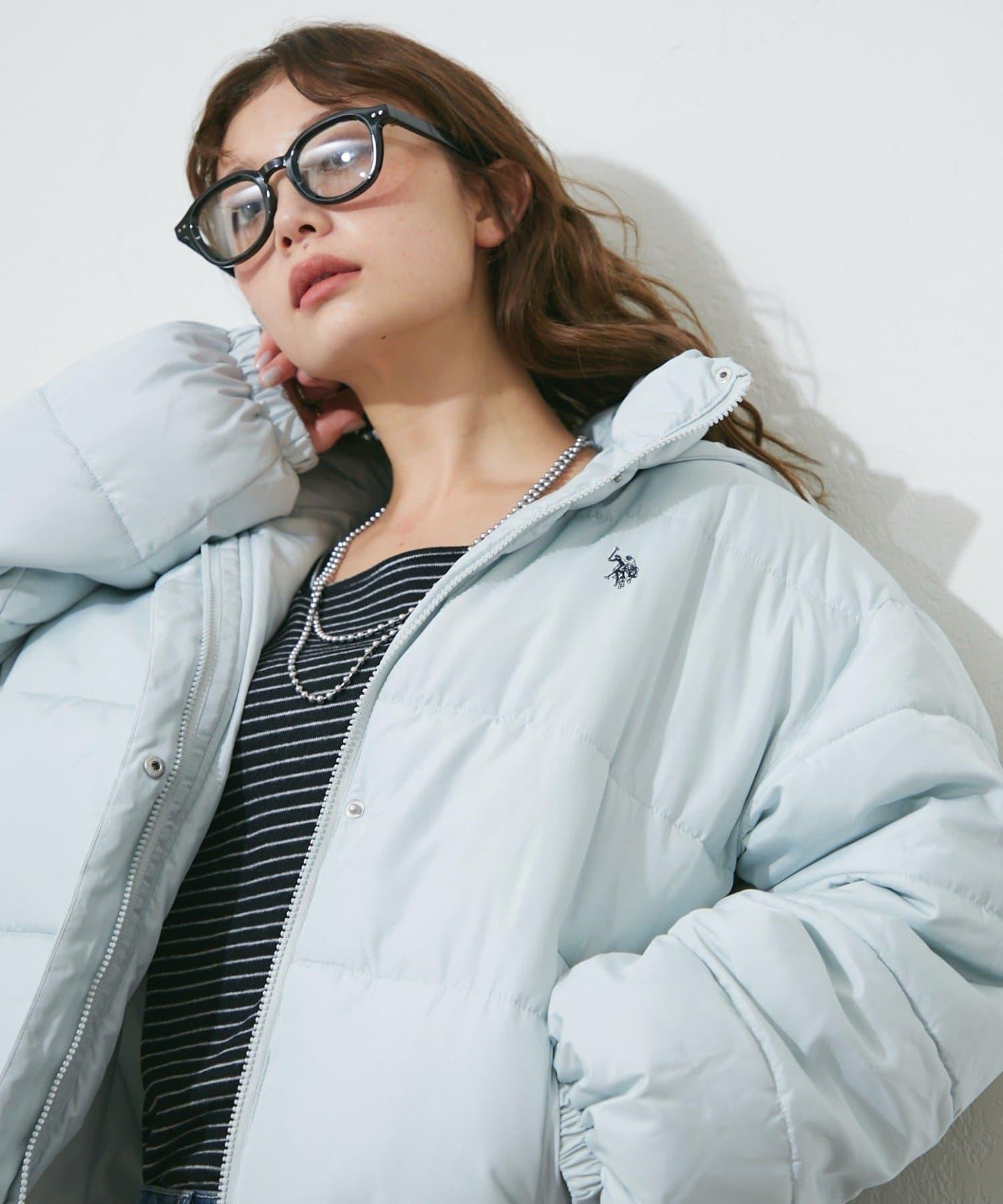 【U.S. POLO ASSN.】【M/Lサイズ】フード中綿ブルゾン