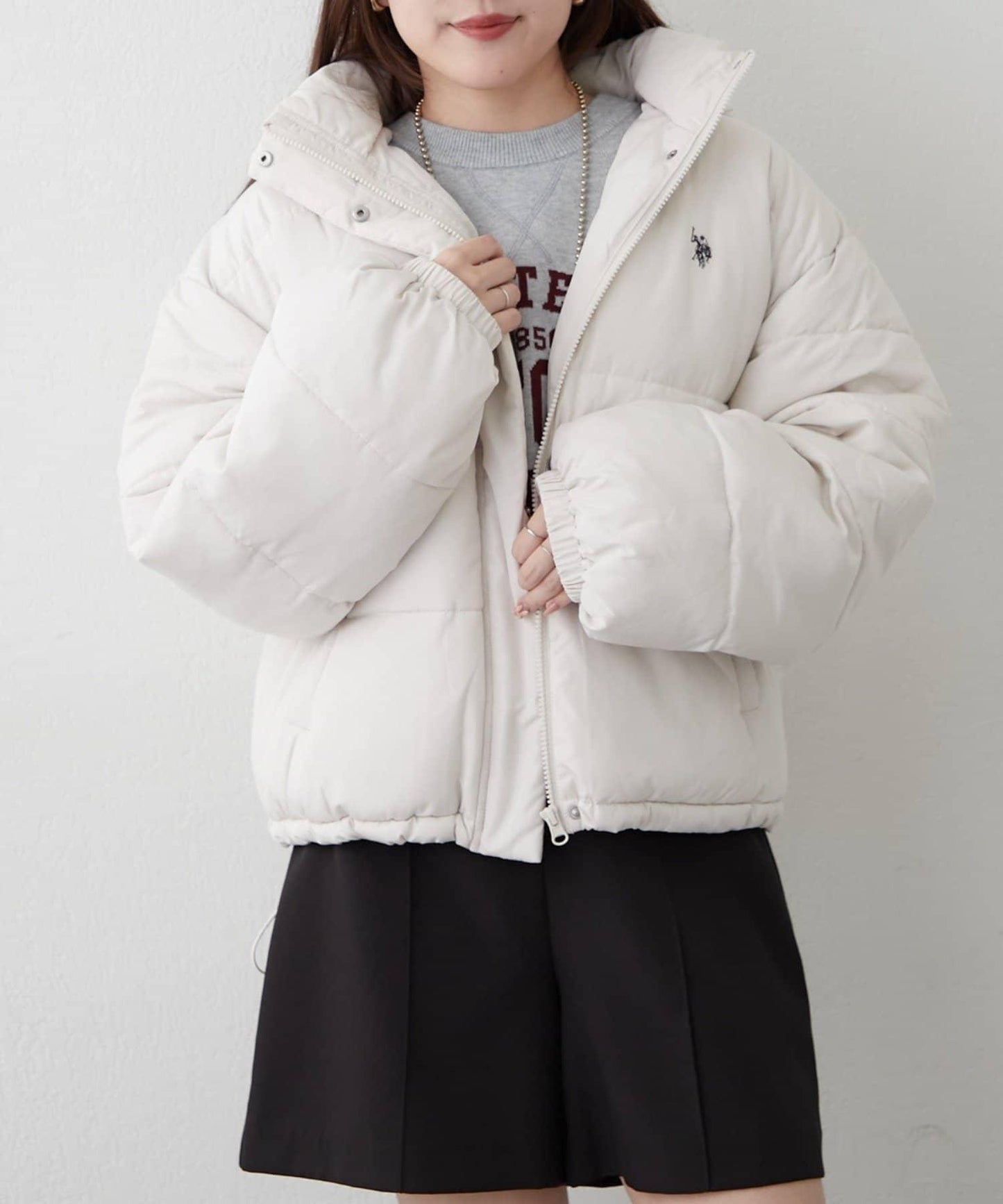 【U.S. POLO ASSN.】【M/Lサイズ】フード中綿ブルゾン