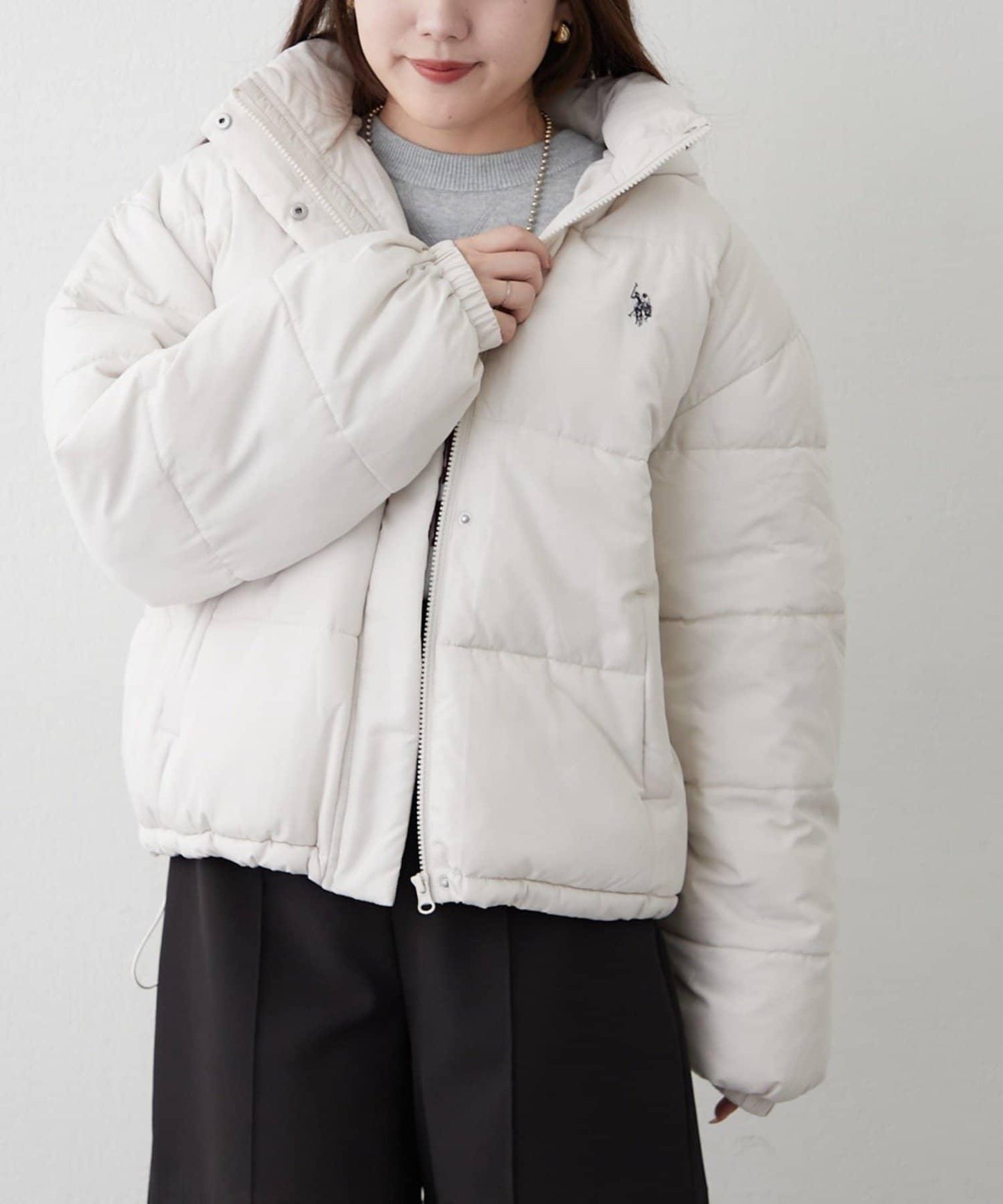 【U.S. POLO ASSN.】【M/Lサイズ】フード中綿ブルゾン