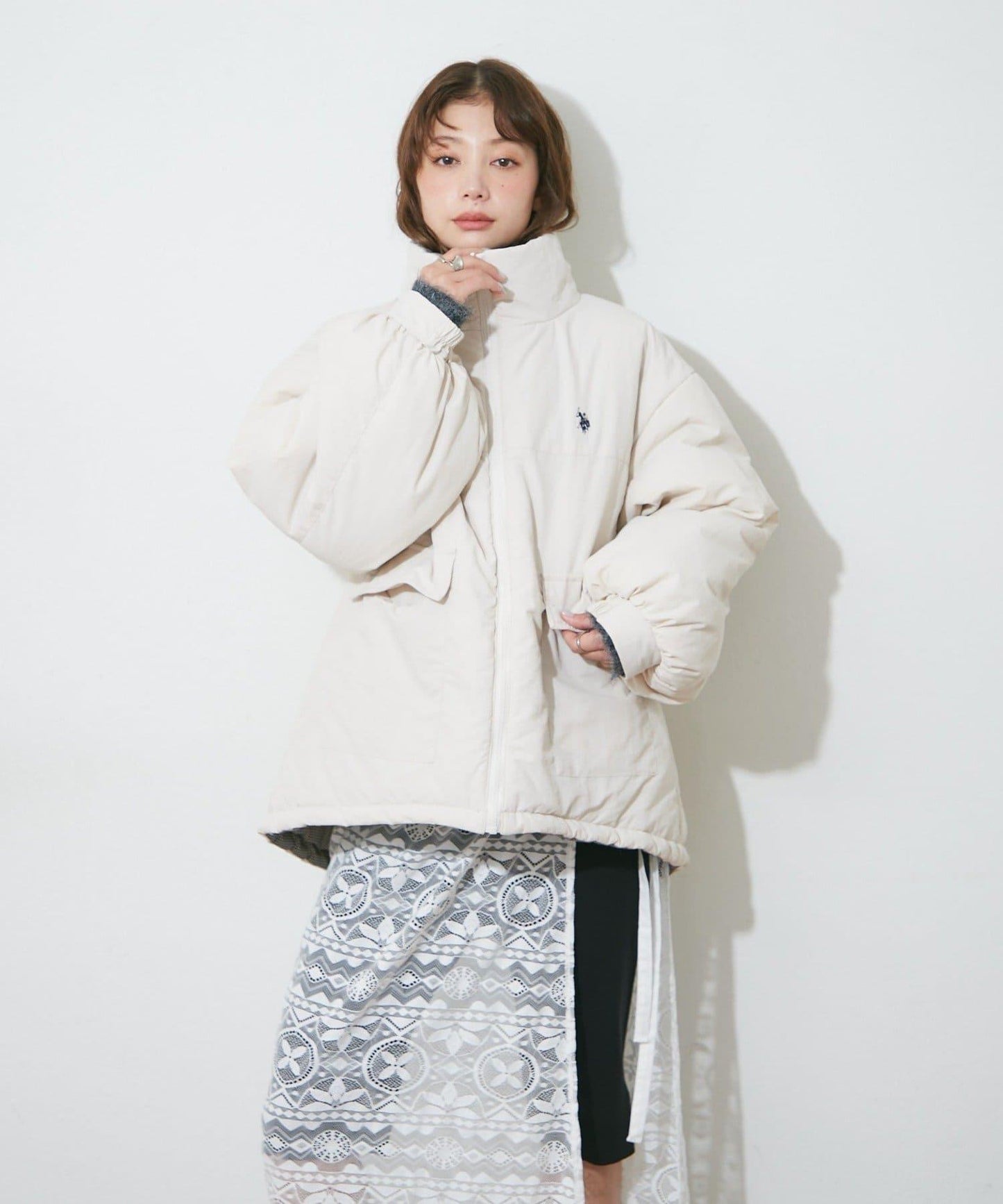【US. POLO ASSN.】【M/Lサイズ】リバーシブル中綿ブルゾン