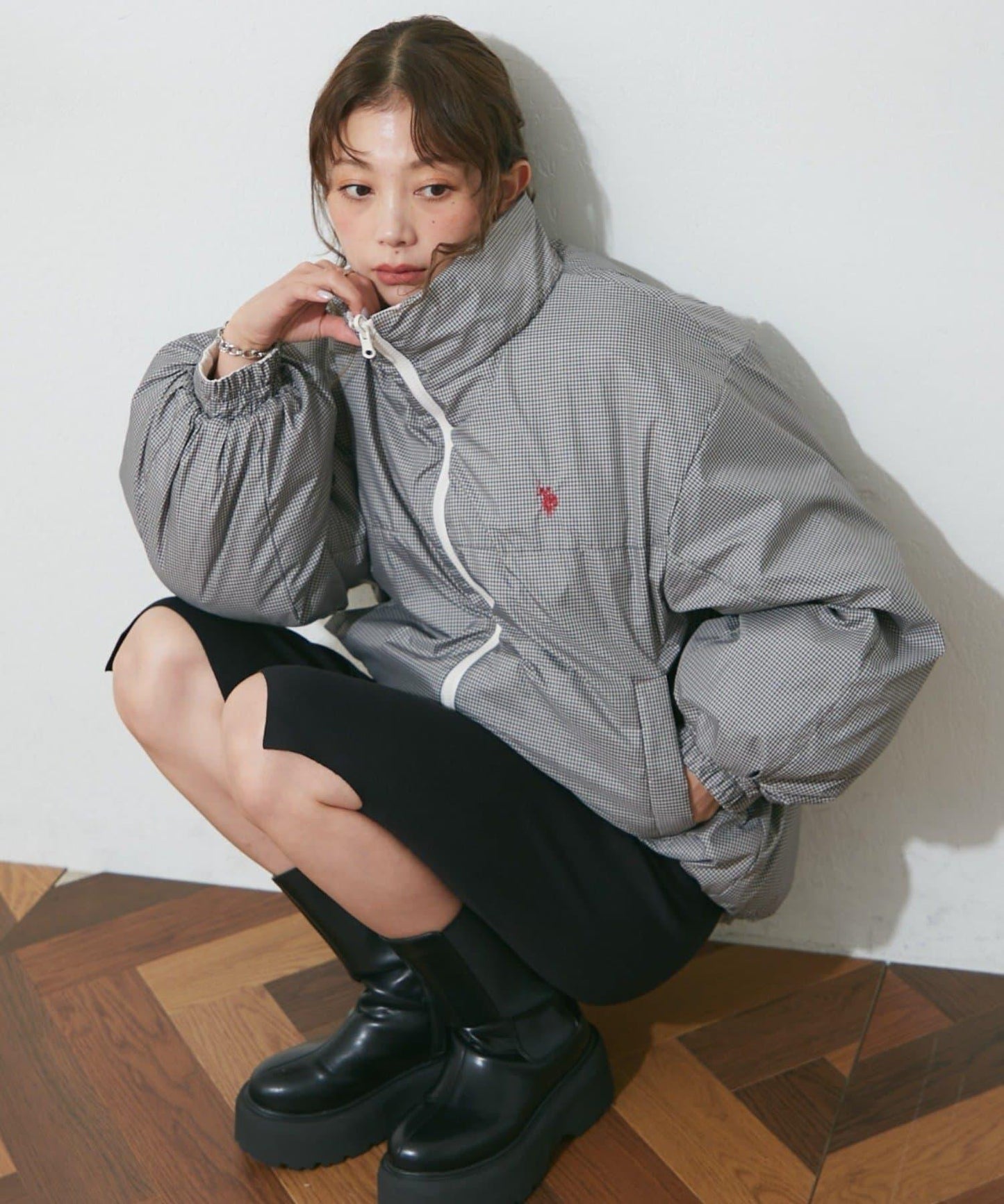 【US. POLO ASSN.】【M/Lサイズ】リバーシブル中綿ブルゾン