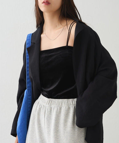 【WEB限定】カップ付ダブルストラップベロアキャミソール