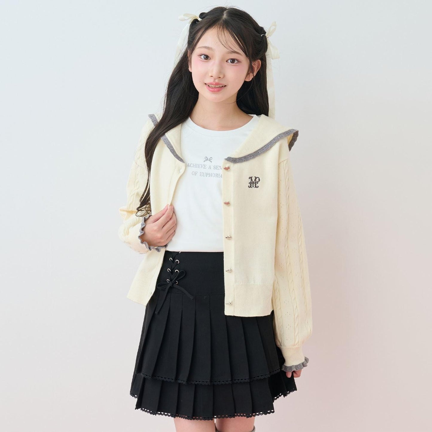 セーラーカーディガン×Tシャツセット