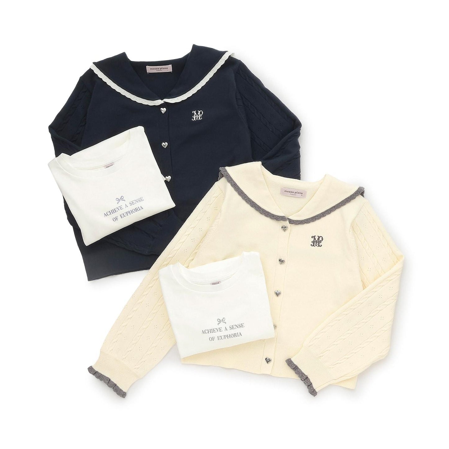 セーラーカーディガン×Tシャツセット