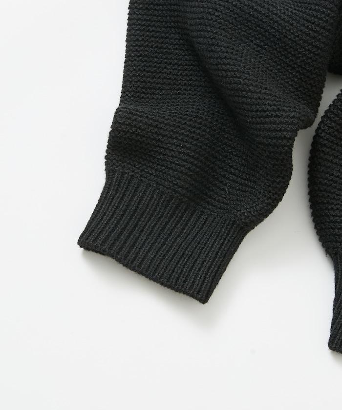 寬鬆版型 刺繡Logo 亨利領針織衫