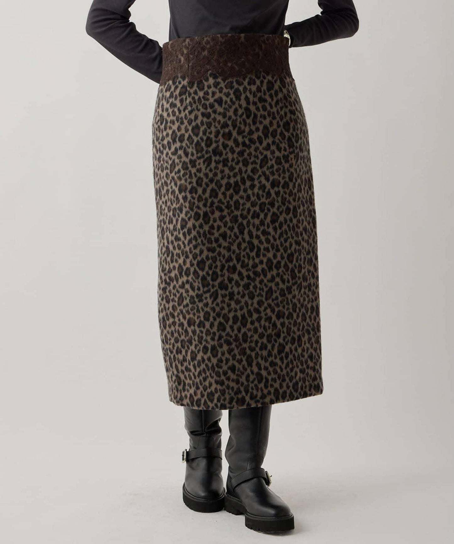 羊毛豹紋半身裙