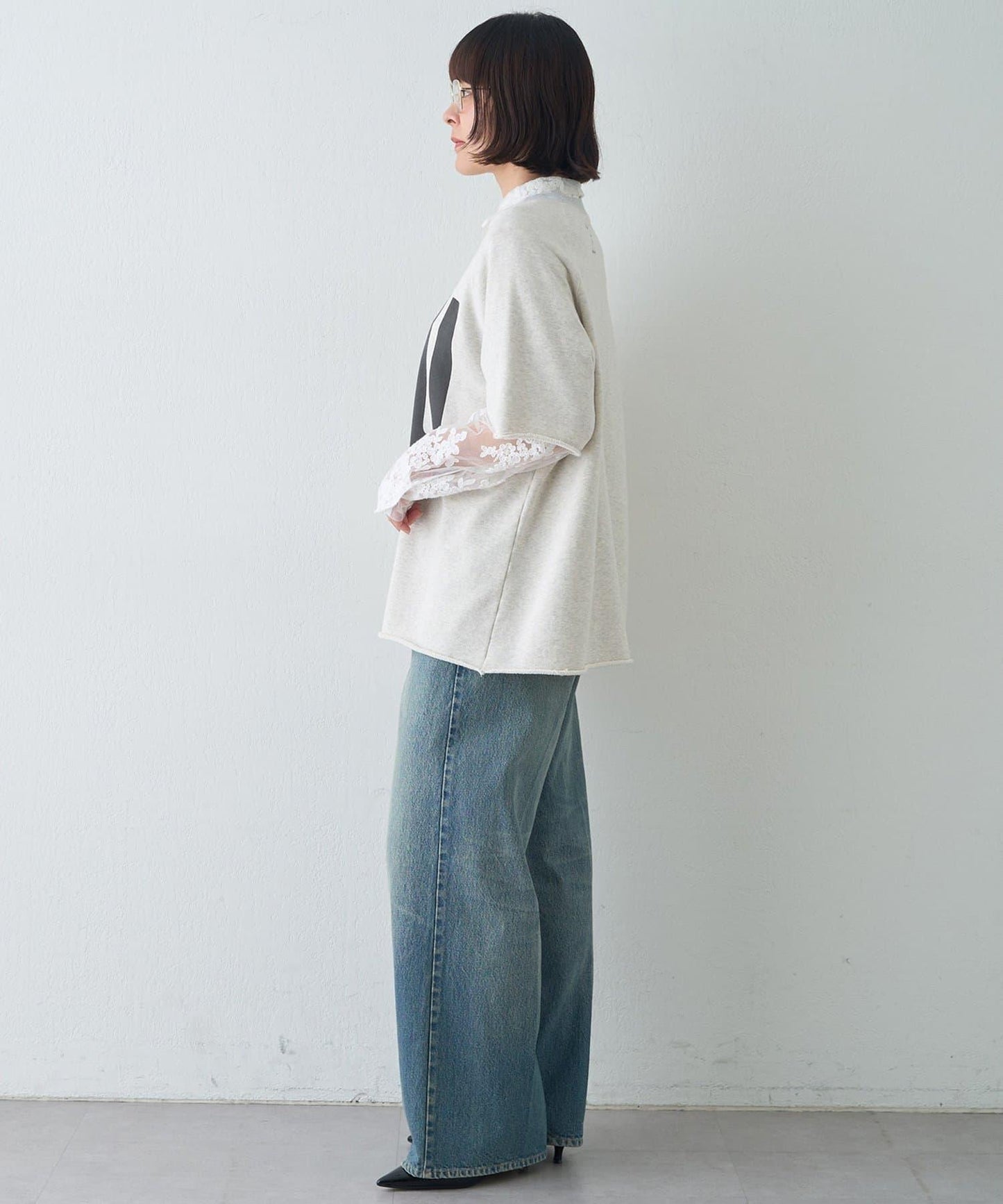 【KATHARINE HAMNETT】スローガンハーフスリーブスウェット