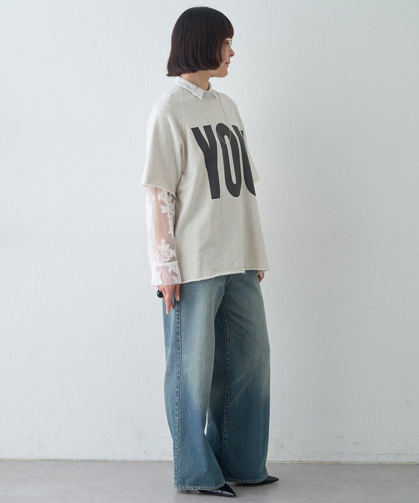 【KATHARINE HAMNETT】スローガンハーフスリーブスウェット
