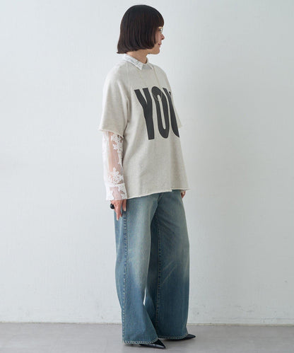 【KATHARINE HAMNETT】スローガンハーフスリーブスウェット