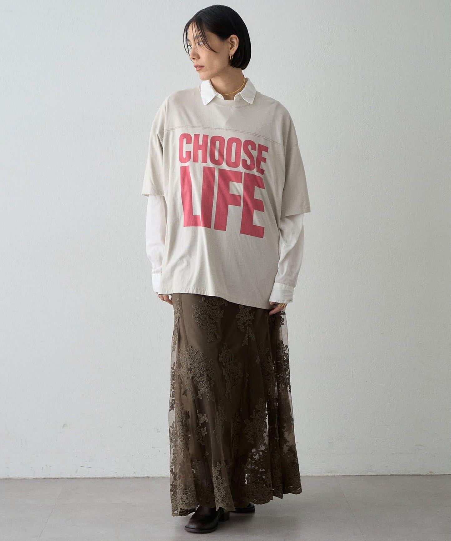 【KATHARINE HAMNETT】スローガンフットボールTシャツ