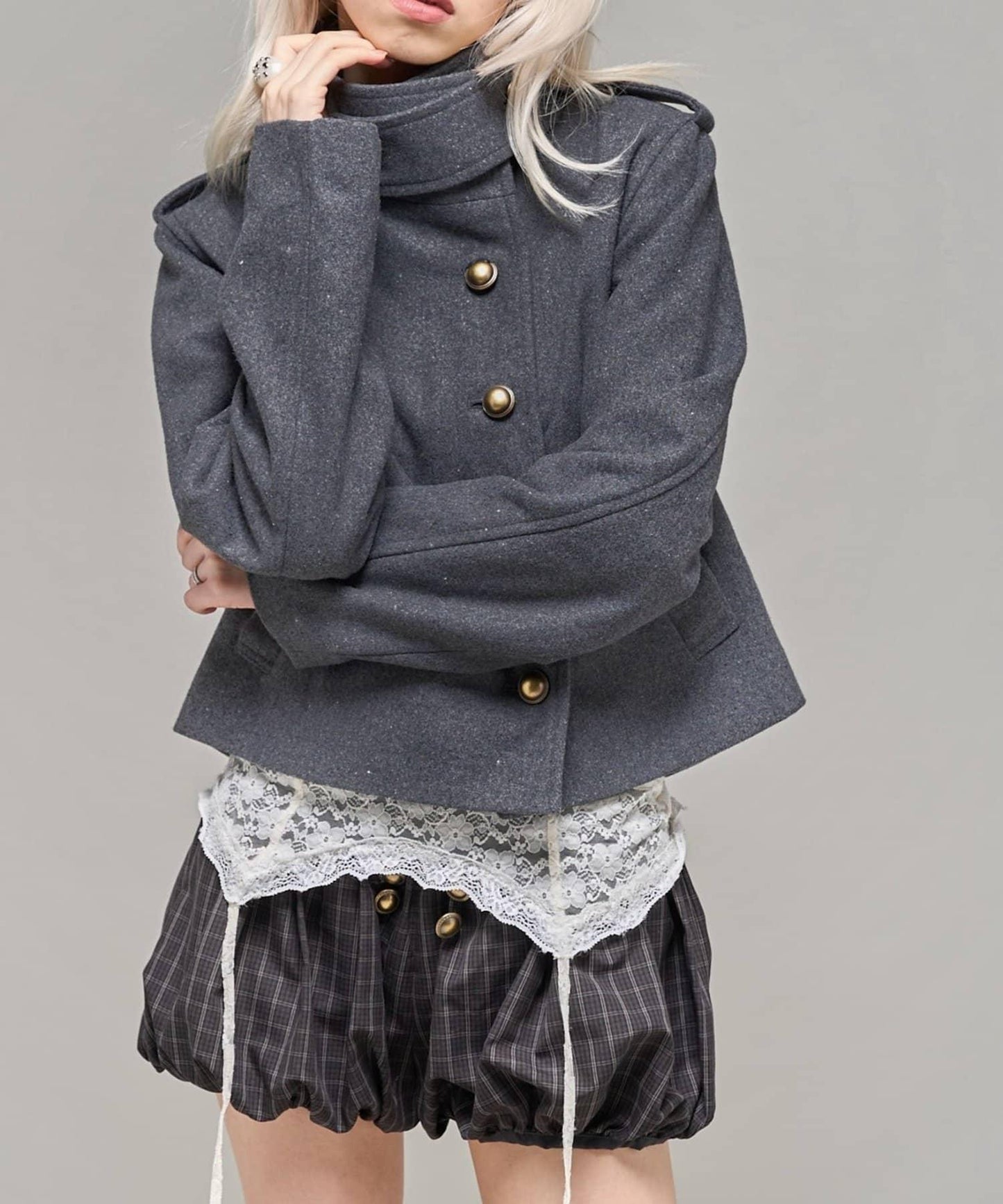 【26AW LOOK掲載品番】立領不對稱夾克