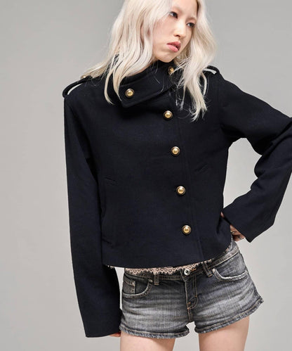 【26AW LOOK掲載品番】立領不對稱夾克