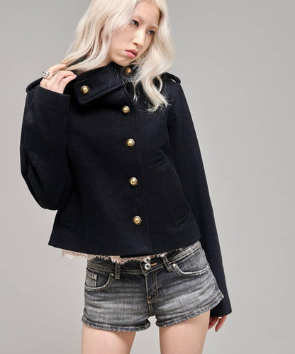 【26AW LOOK掲載品番】立領不對稱夾克