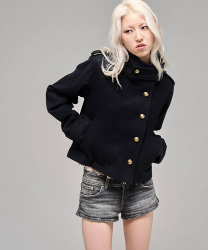 【26AW LOOK掲載品番】立領不對稱夾克