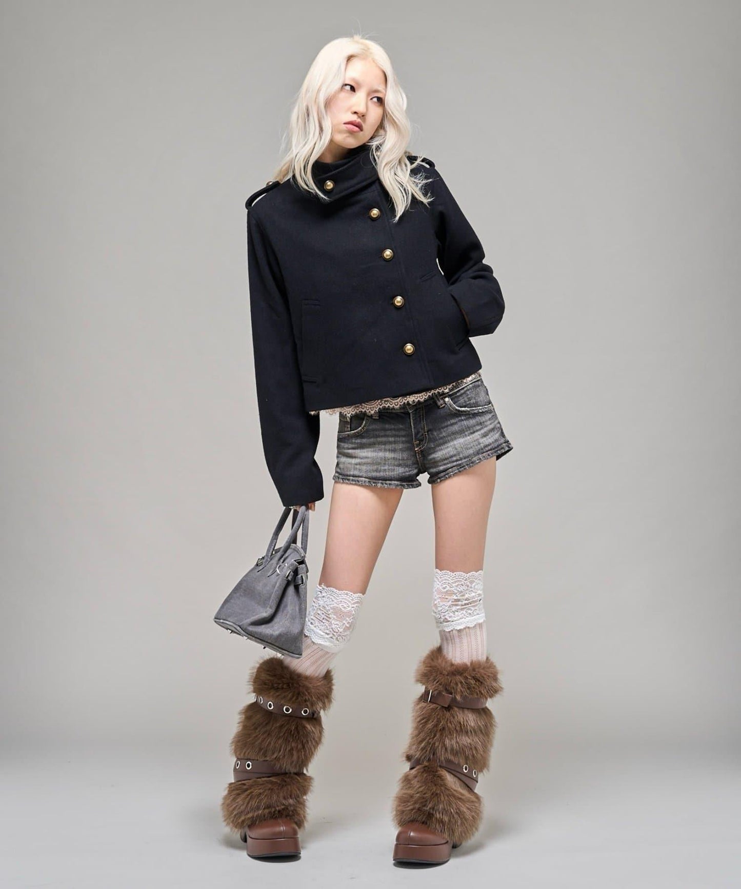 【26AW LOOK掲載品番】立領不對稱夾克