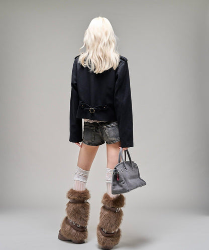 【26AW LOOK掲載品番】立領不對稱夾克