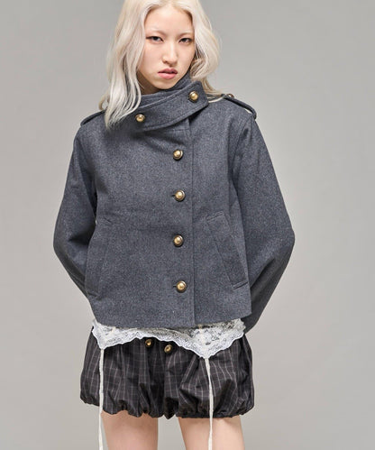 【26AW LOOK掲載品番】立領不對稱夾克