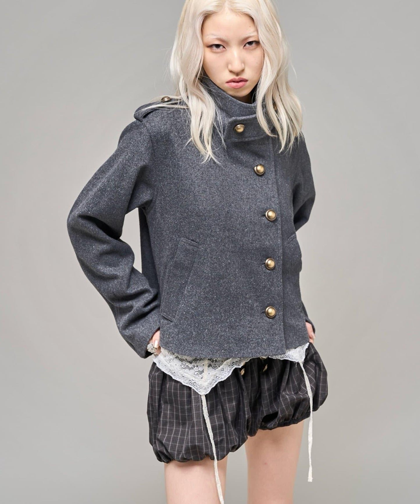 【26AW LOOK掲載品番】立領不對稱夾克