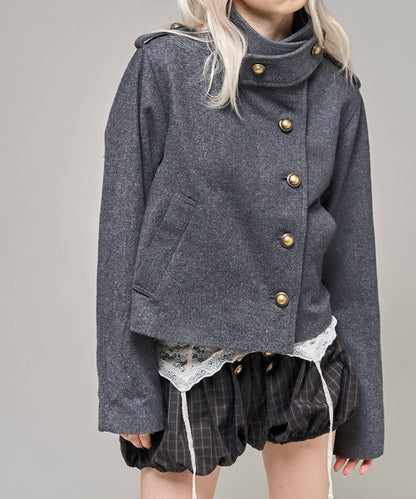 【26AW LOOK掲載品番】立領不對稱夾克