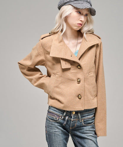 【26AW LOOK掲載品番】立領不對稱夾克