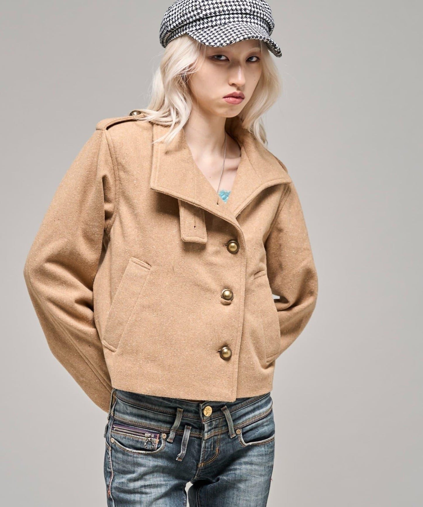 【26AW LOOK掲載品番】立領不對稱夾克