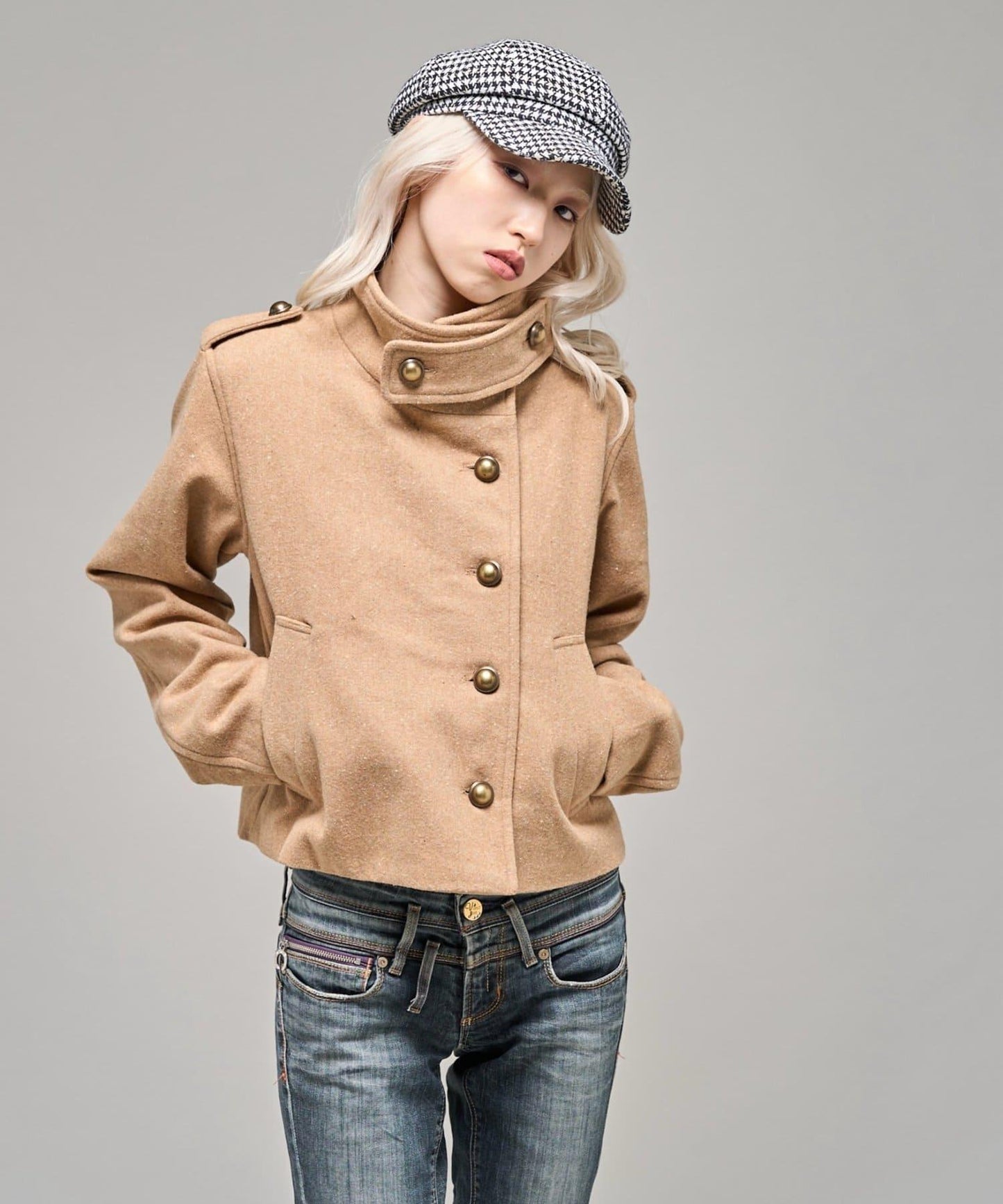 【26AW LOOK掲載品番】立領不對稱夾克