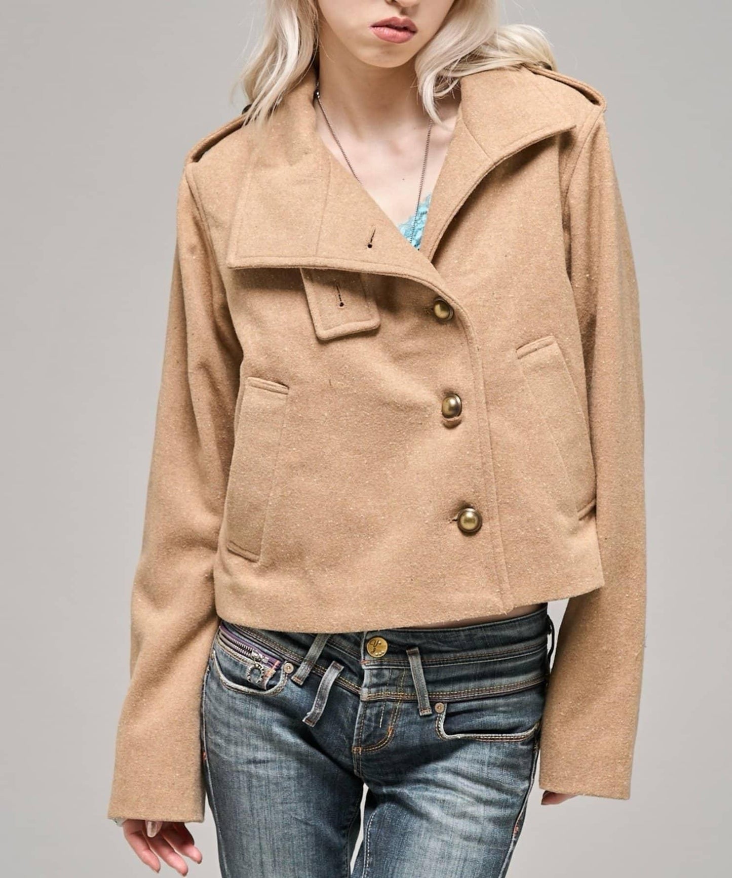 【26AW LOOK掲載品番】立領不對稱夾克