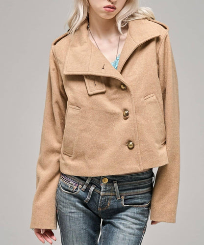 【26AW LOOK掲載品番】立領不對稱夾克