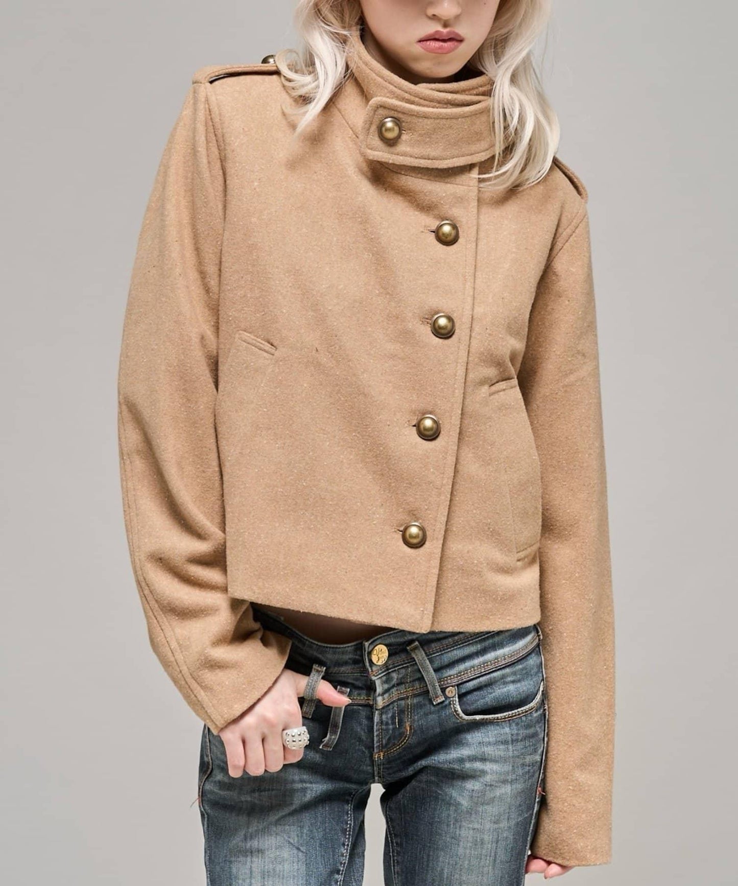 【26AW LOOK掲載品番】立領不對稱夾克