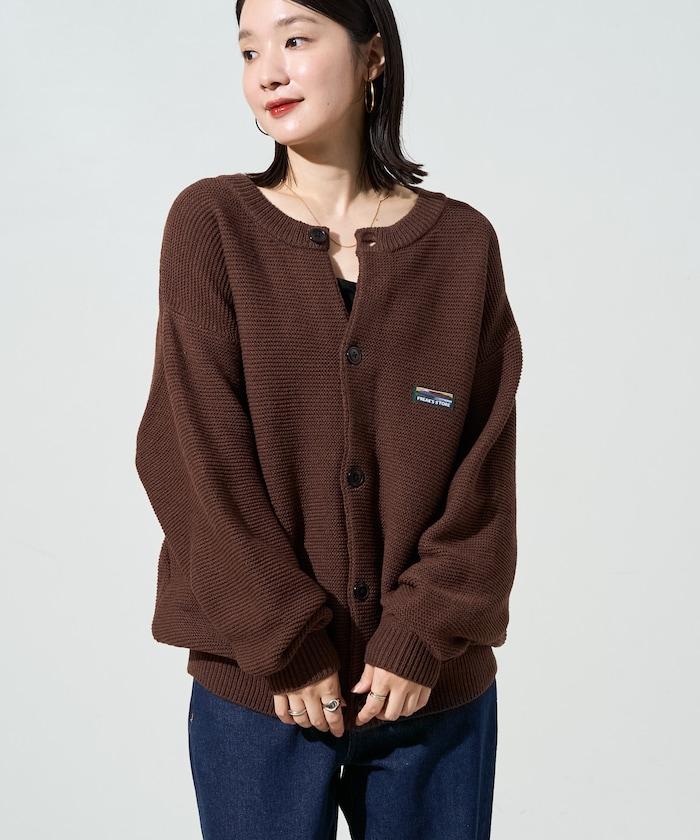 寬鬆版型 刺繡Logo 圓領針織開衫