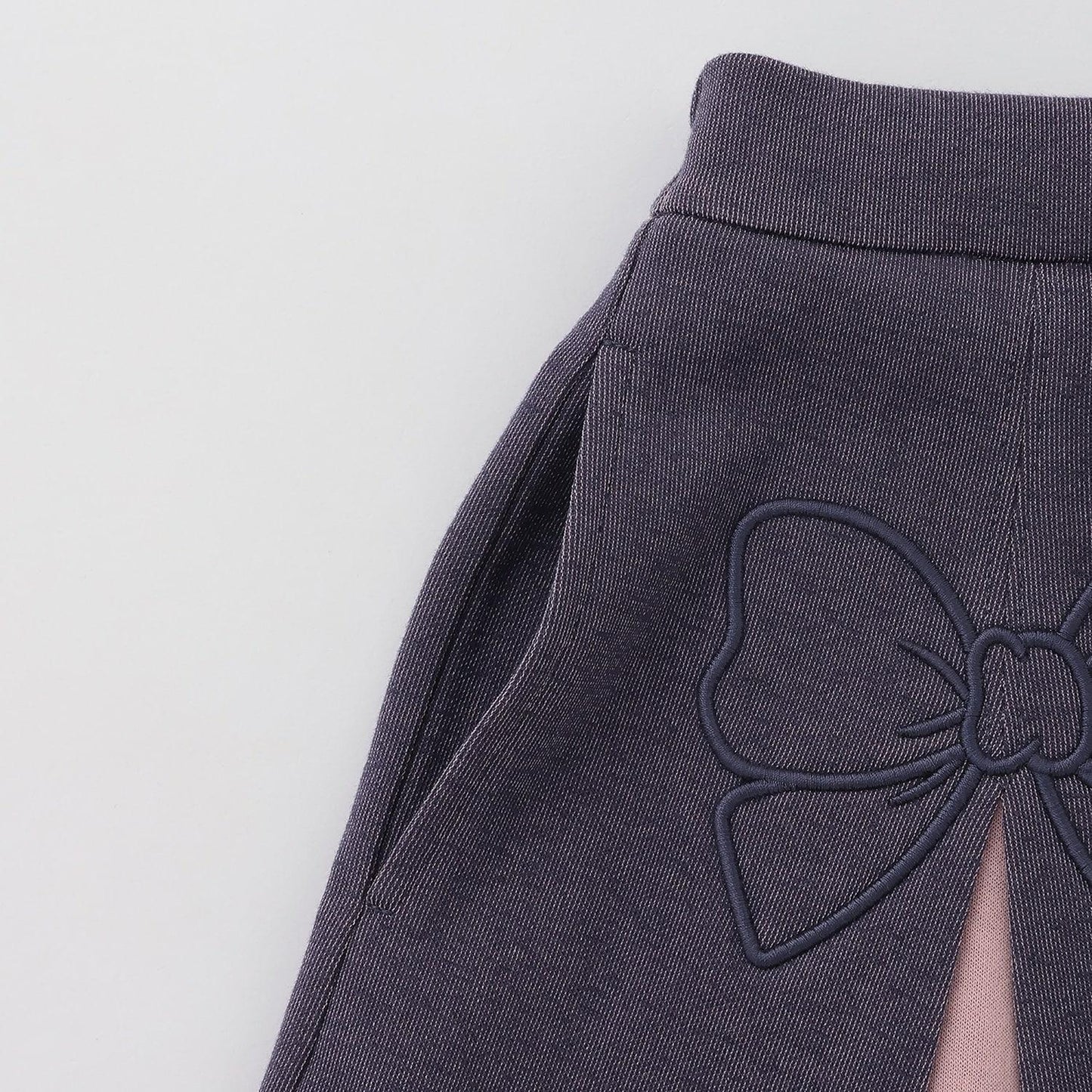 Logo衛衣×蝴蝶結刺繡 闊腿褲 套裝