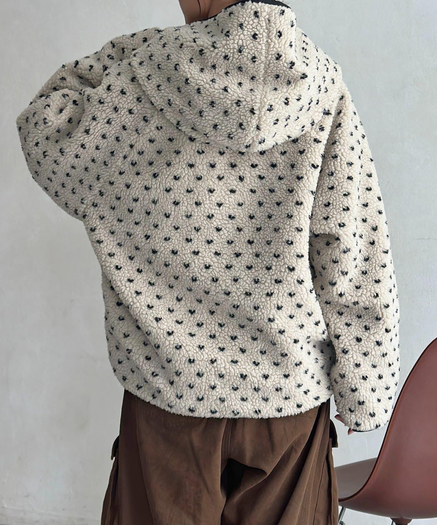 リバーシブルボアブルゾン