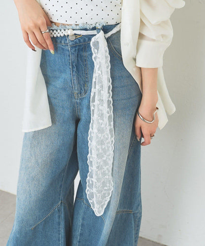 26AW 珍珠蕾絲腰帶