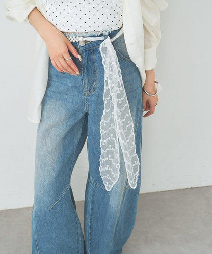 26AW 珍珠蕾絲腰帶