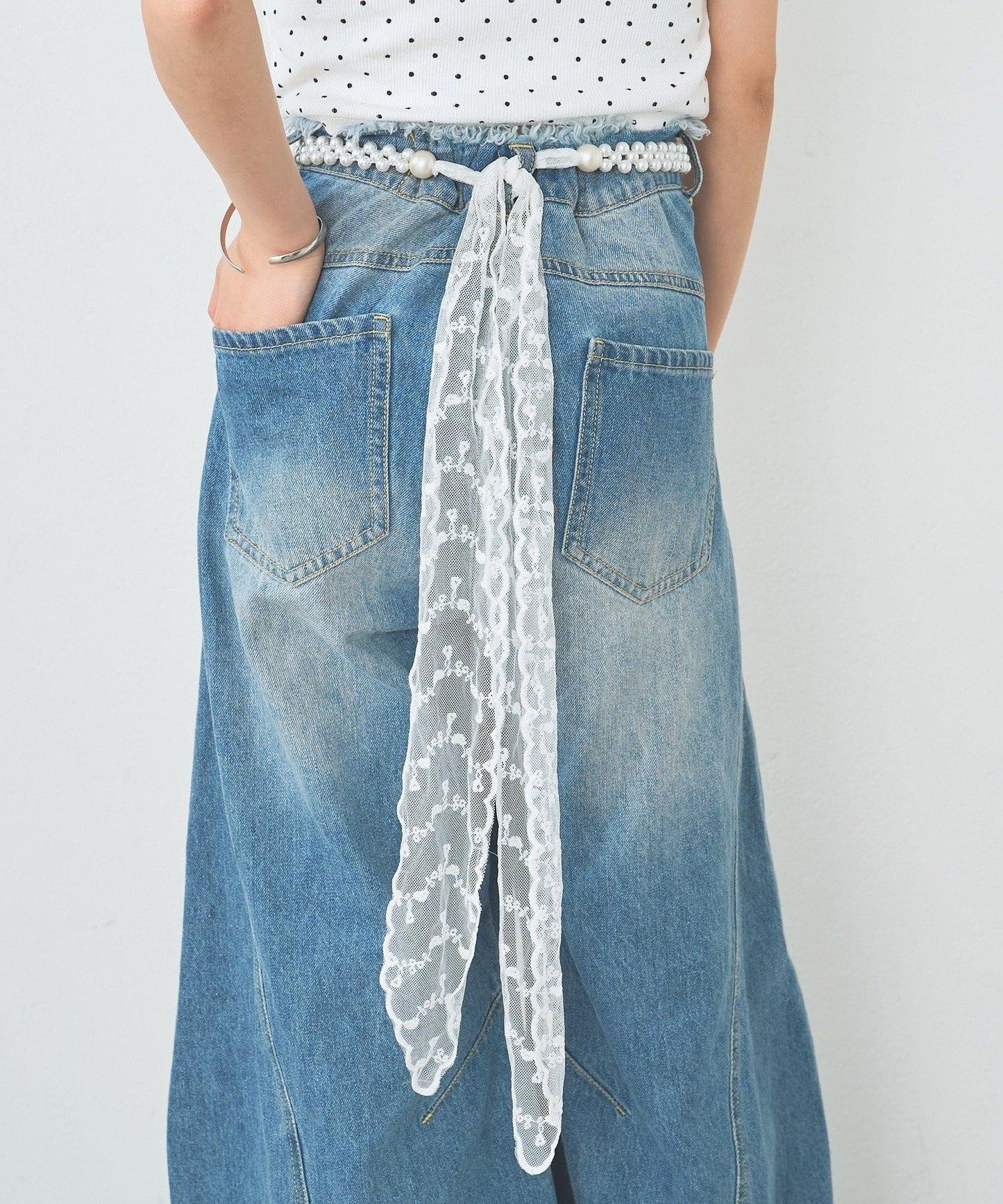 26AW 珍珠蕾絲腰帶