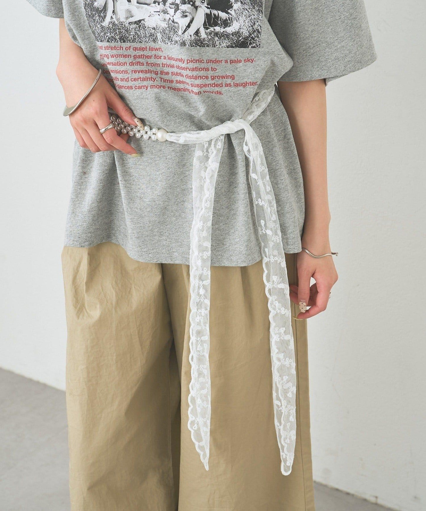 26AW 珍珠蕾絲腰帶