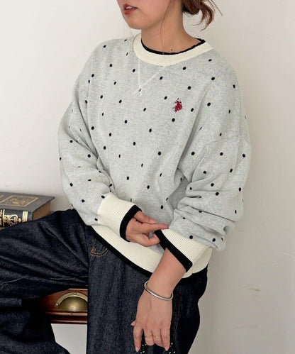 【U.S. POLO ASSN.】フェイクレイヤードスウェットライクニット