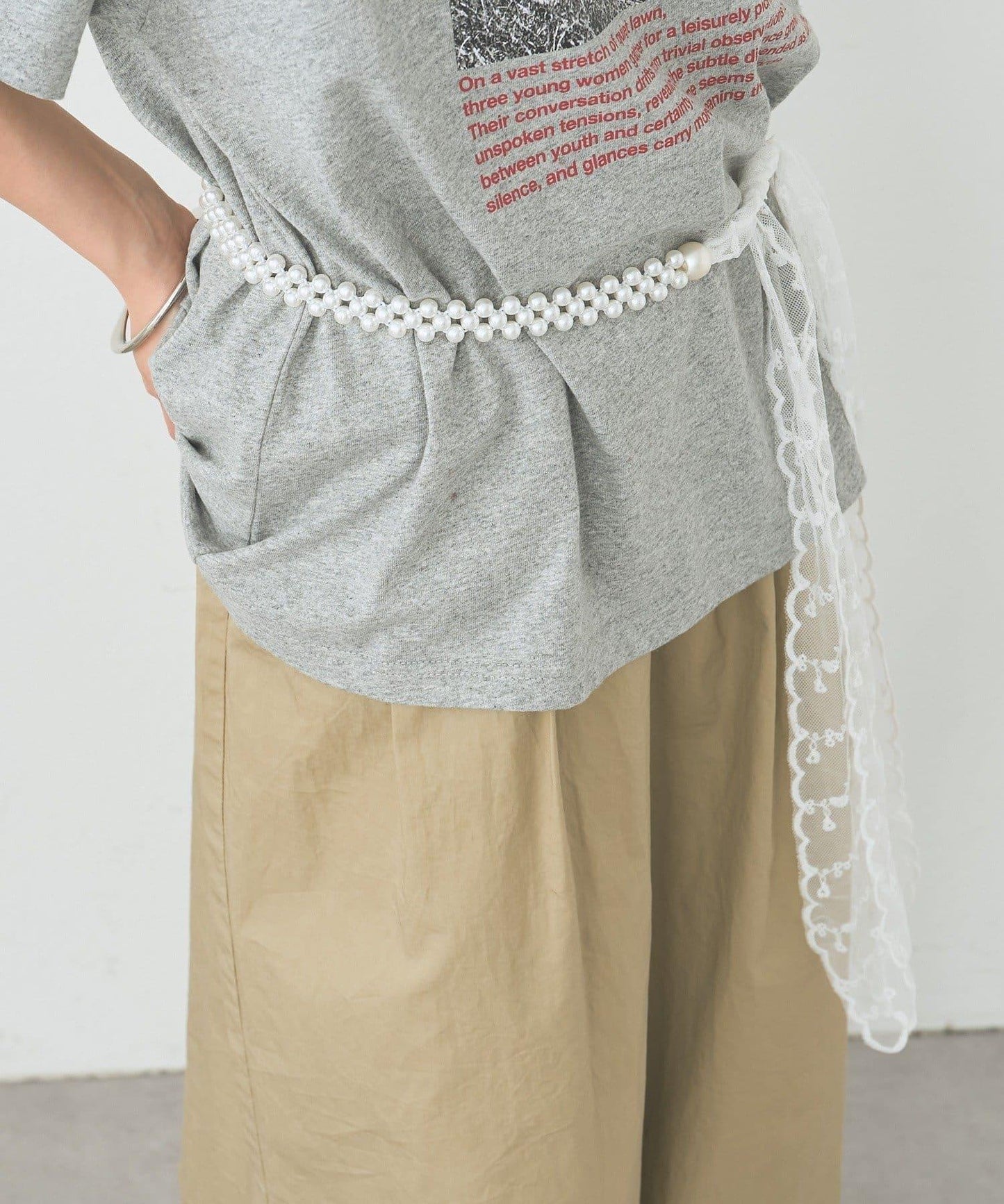 26AW 珍珠蕾絲腰帶